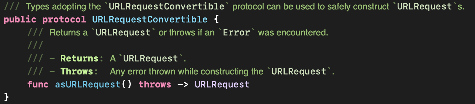 URLReqeustConvertible Code
